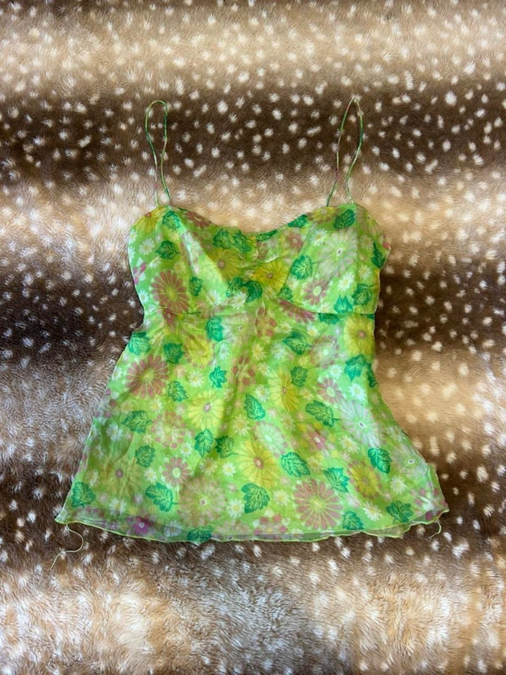 Vintage Richard Malcolm Silk floral babydoll top size S